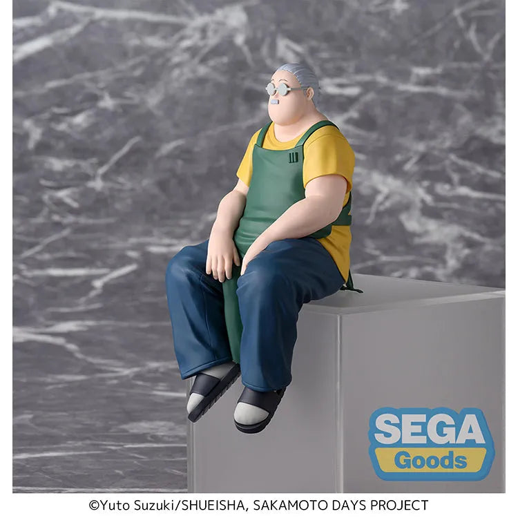 SEGA Sakamoto Days Taro Sakamoto Chokonose Premium Figure, Store Manager sitting pose with apron and glasses.