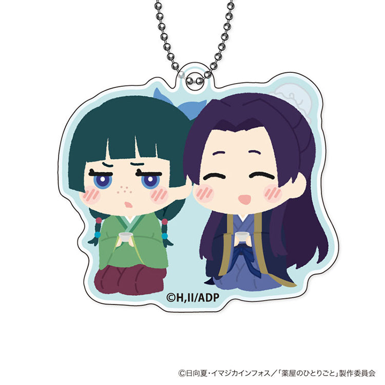 The Apothecary Diaries Mofumofu Acrylic Keychain 9-piece box set featuring soft, fluffy-style character illustrations including Maomao and Jinshi.