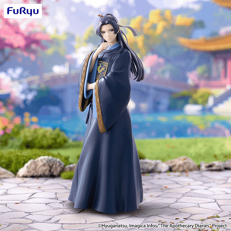 FuRyu Trio-Try-iT Jinshi Garden Party Ver. figure from The Apothecary Diaries, featuring detailed imperial blue robes.