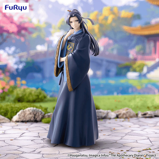 FuRyu Trio-Try-iT Jinshi Garden Party Ver. figure from The Apothecary Diaries, featuring detailed imperial blue robes.