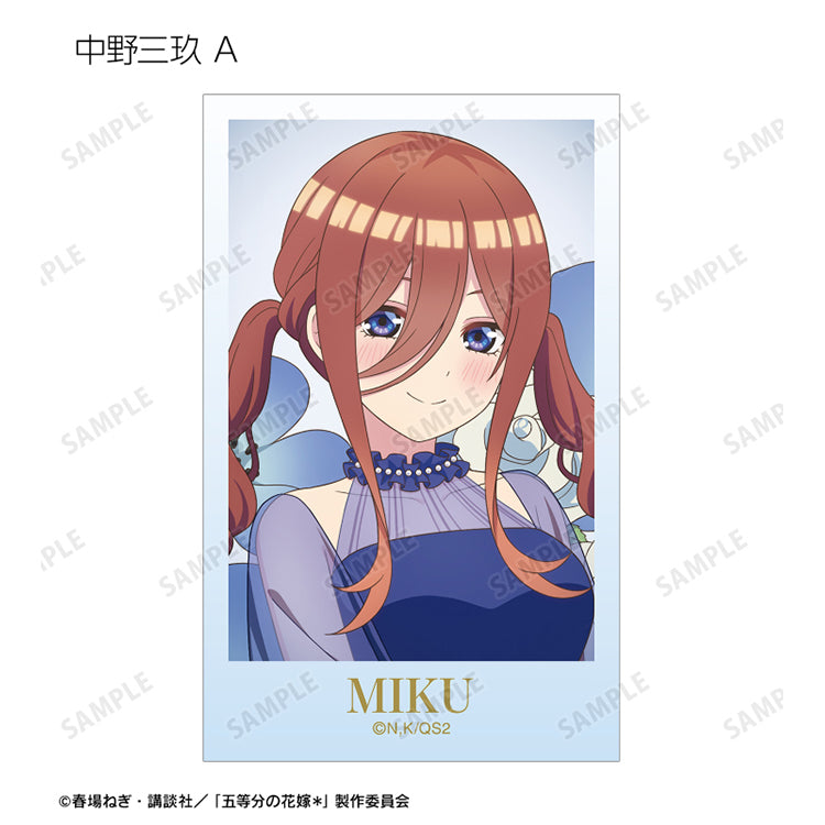 Miku Nakano Herbarium Version trading card from The Quintessential Quintuplets by AMNIBUS in a blue dress.