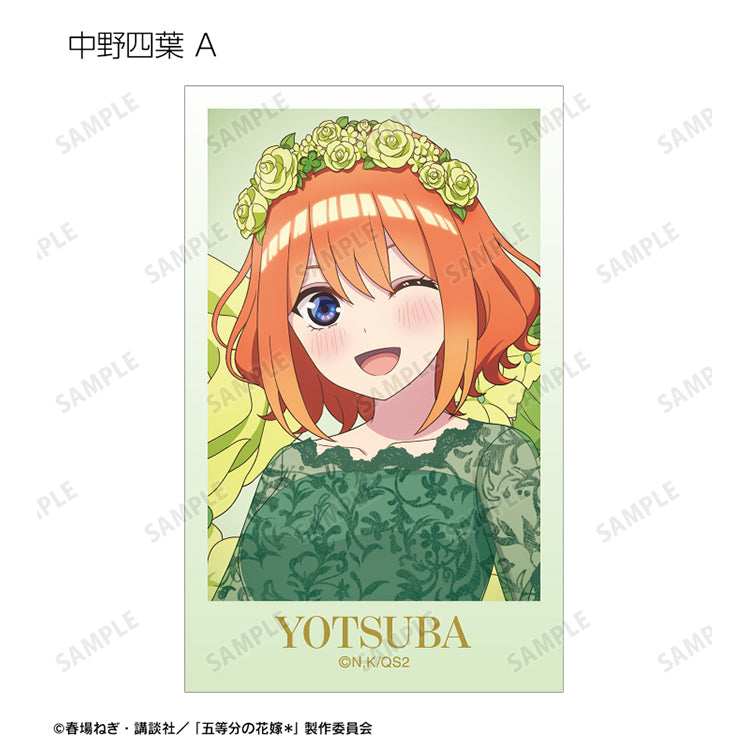 Yotsuba Nakano winking with flower crown, Herbarium Ver. trading card from The Quintessential Quintuplets anime.