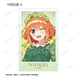 Yotsuba Nakano winking with flower crown, Herbarium Ver. trading card from The Quintessential Quintuplets anime.