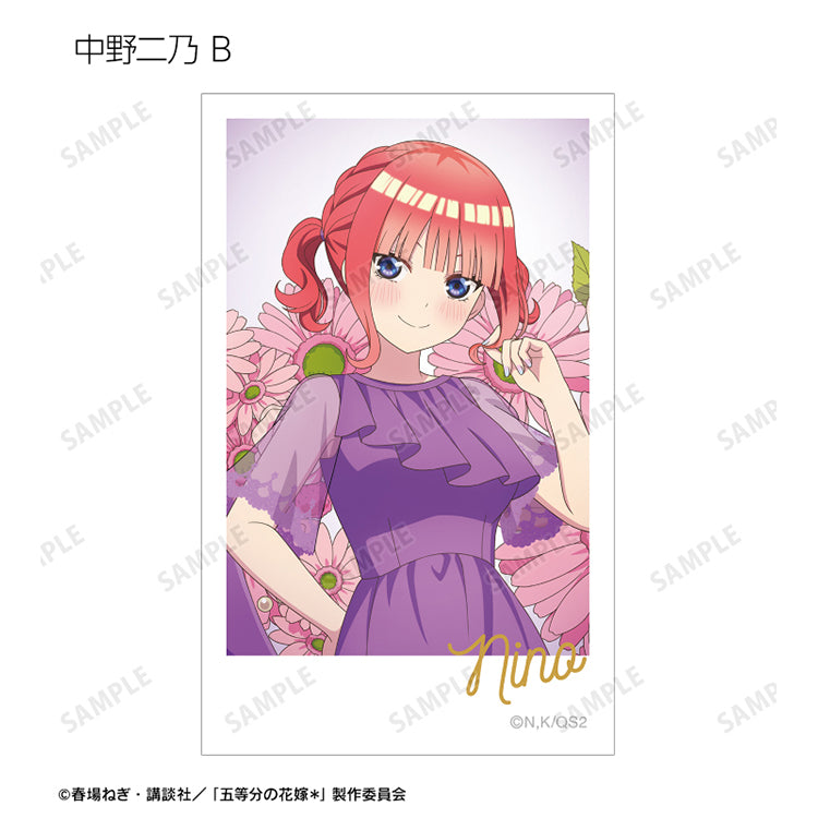 AMNIBUS Nino Nakano Herbarium Ver. anime trading card, The Quintessential Quintuplets floral illustration collectible.
