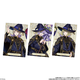 Disney Twisted Wonderland Twin Wafer 7 Pomefiore hologram cards with Vil Schoenheit, Epel Felmier, and Rook Hunt.