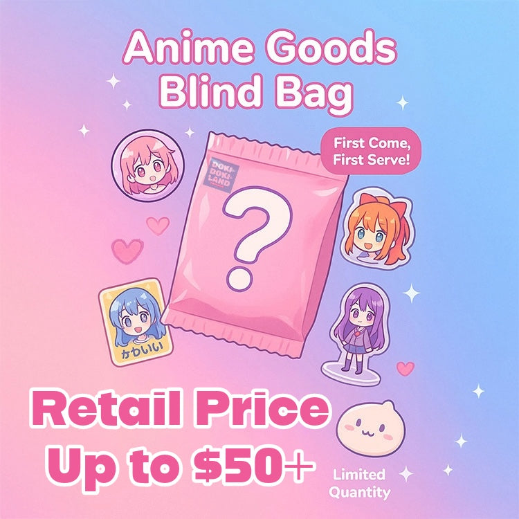 Anime Goods Blind Bag, each bag contains at least 2-5 authentic anime goods, include pin badges, keychains, stickers, acrylic stand from various anime series. Retail price up to $50+