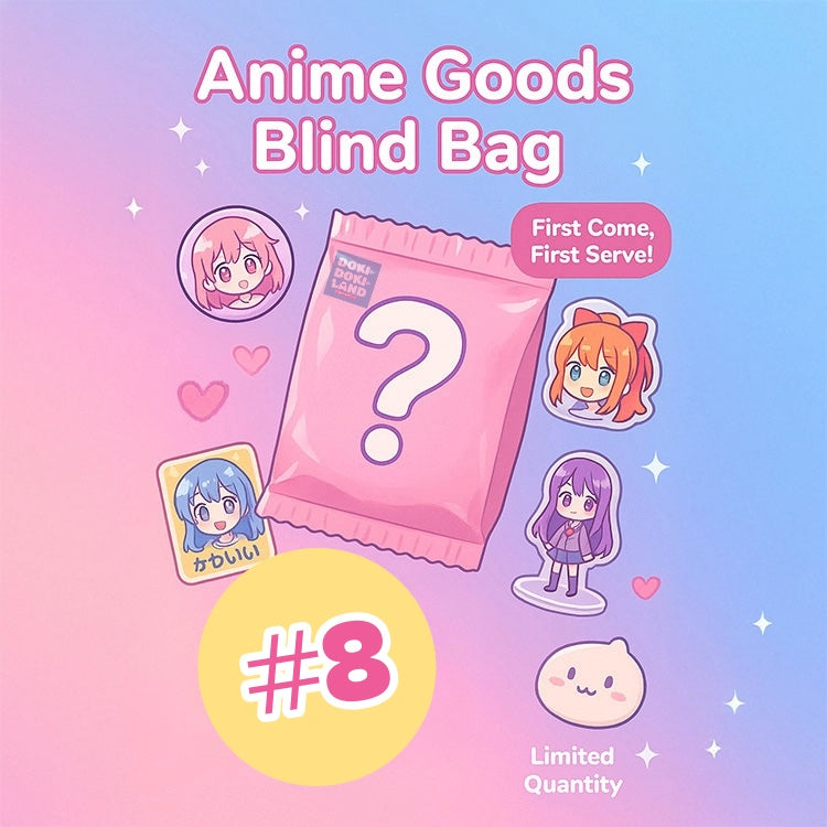 Anime Goods Blind Bag, each bag contains at least 2-5 authentic anime goods, include pin badges, keychains, stickers, acrylic stand from various anime series. Retail price up to $50+