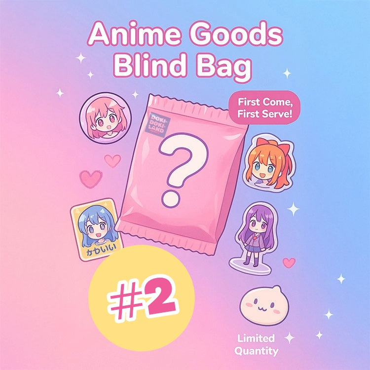 Anime Goods Blind Bag, each bag contains at least 2-5 authentic anime goods, include pin badges, keychains, stickers, acrylic stand from various anime series. Retail price up to $50+