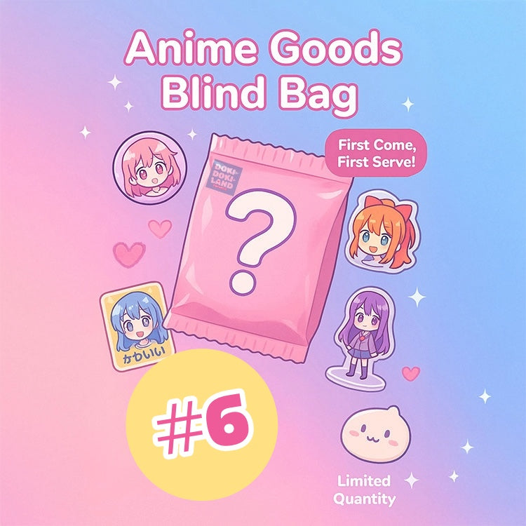 Anime Goods Blind Bag, each bag contains at least 2-5 authentic anime goods, include pin badges, keychains, stickers, acrylic stand from various anime series. Retail price up to $50+