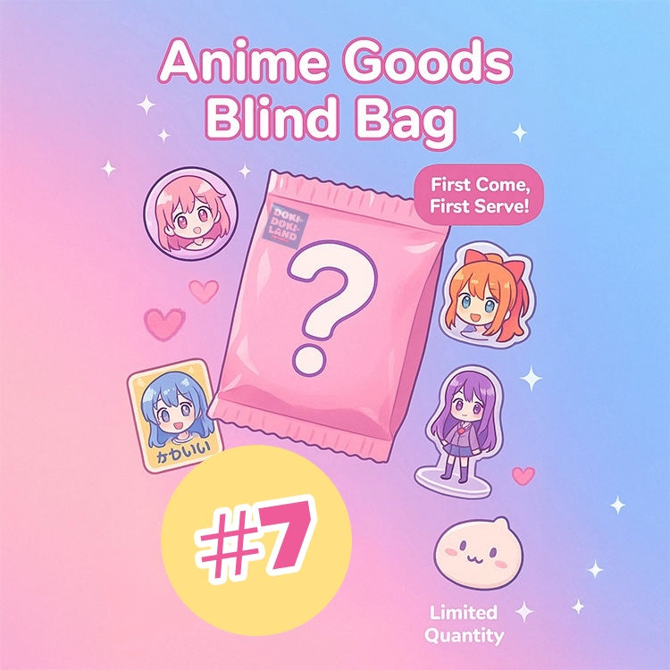 Anime Goods Blind Bag, each bag contains at least 2-5 authentic anime goods, include pin badges, keychains, stickers, acrylic stand from various anime series. Retail price up to $50+