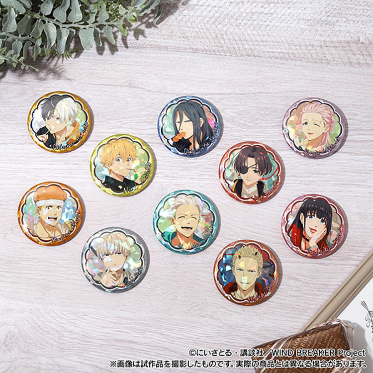 WIND BREAKER Hologram Character Badge Collection featuring glittering holographic designs of anime characters.