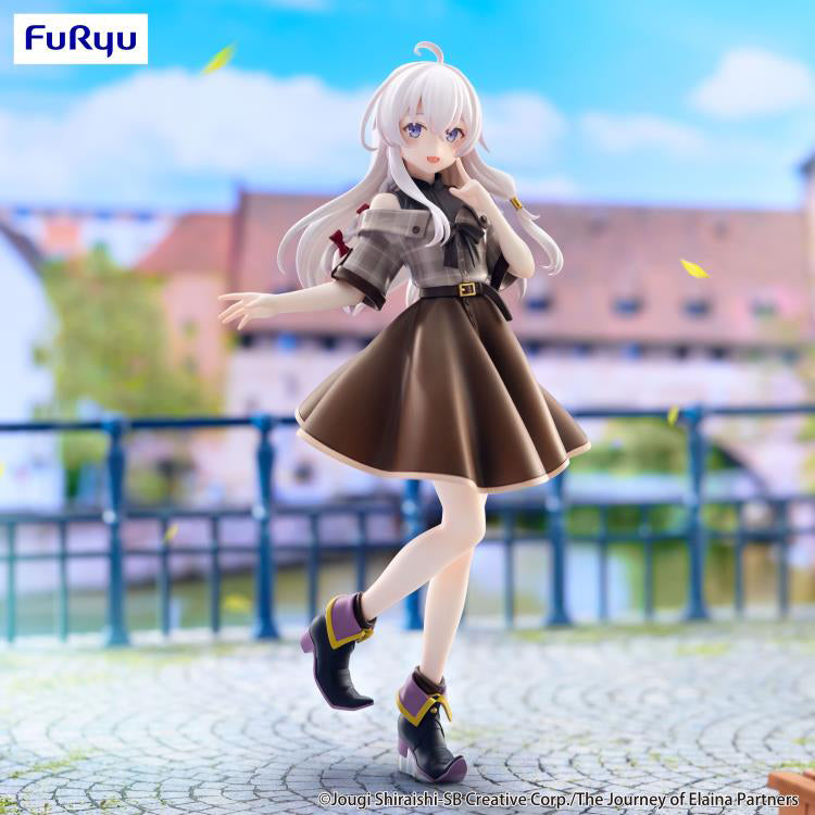 Trio-Try-iT Elaina Brown Outfit Ver. figure from Wandering Witch, featuring Elaina in a dynamic pose with detailed sculpting and rich coloring.
