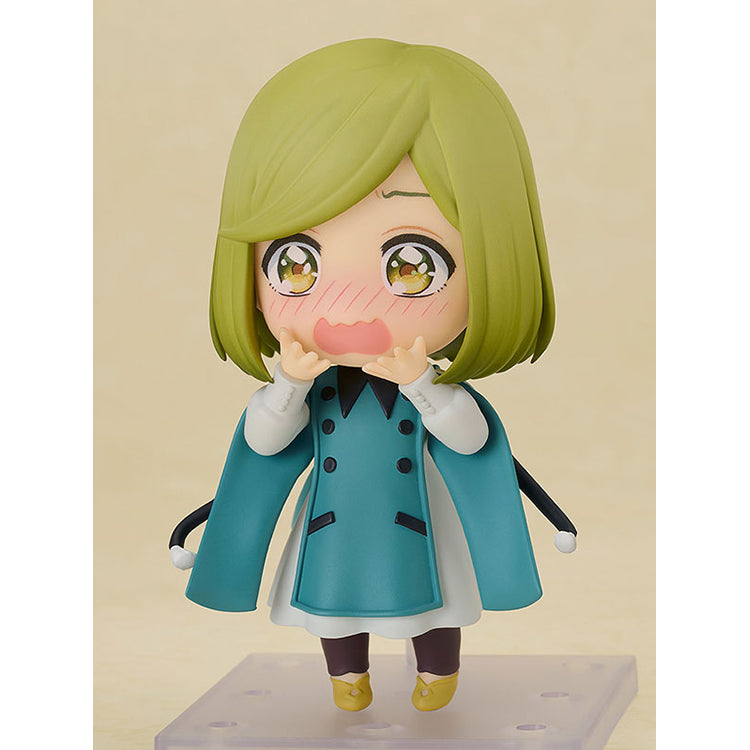 Coco Nendoroid, Witch Hat Atelier, front view without hat, blushing and flustered with hands on cheeks