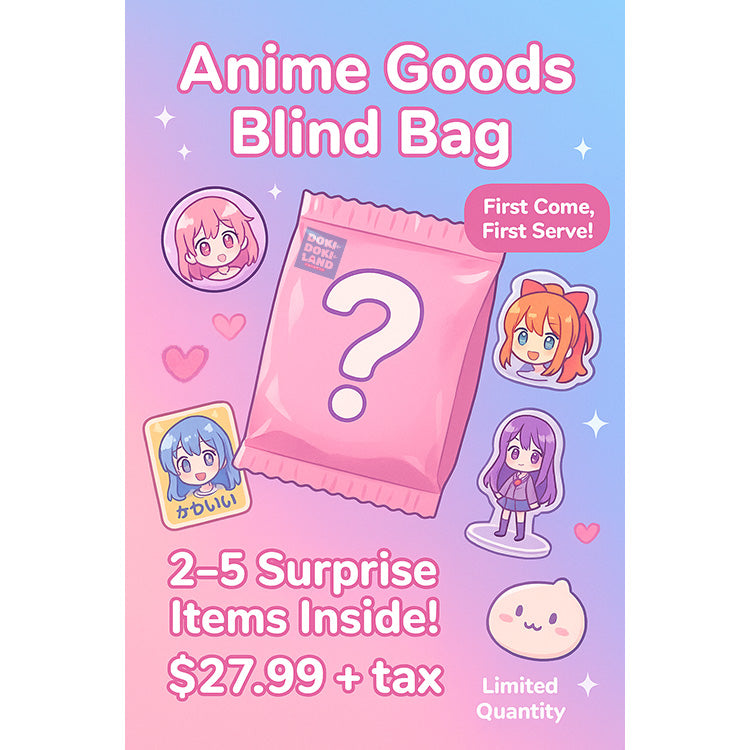 Anime Goods Blind Bag, each bag contains at least 2-5 authentic anime goods, include pin badges, keychains, stickers, acrylic stand from various anime series. Retail price up to $50+