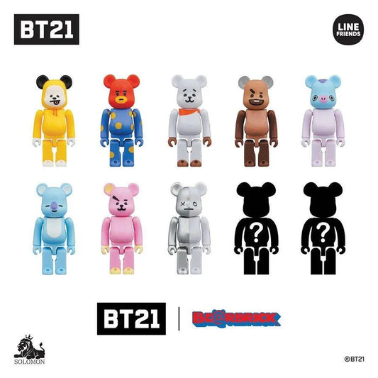 BT21 x LINE FRIENDS 100% Bearbrick Full Set - Doki Doki Land