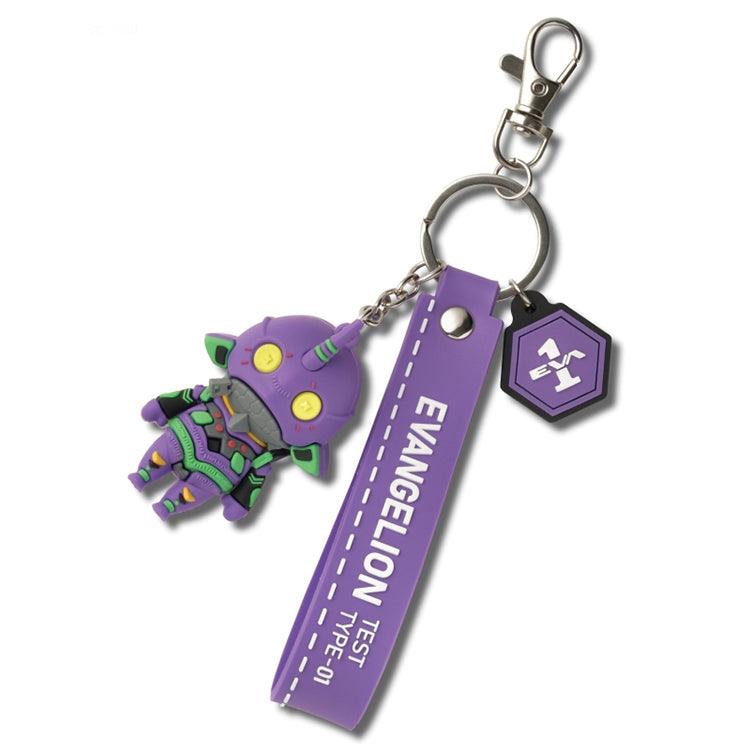 Evangelion Anime Merch - Rebuild of Evangelion Cutie1 EVA Unit-01 Rubber Keychain - Doki Doki Land 