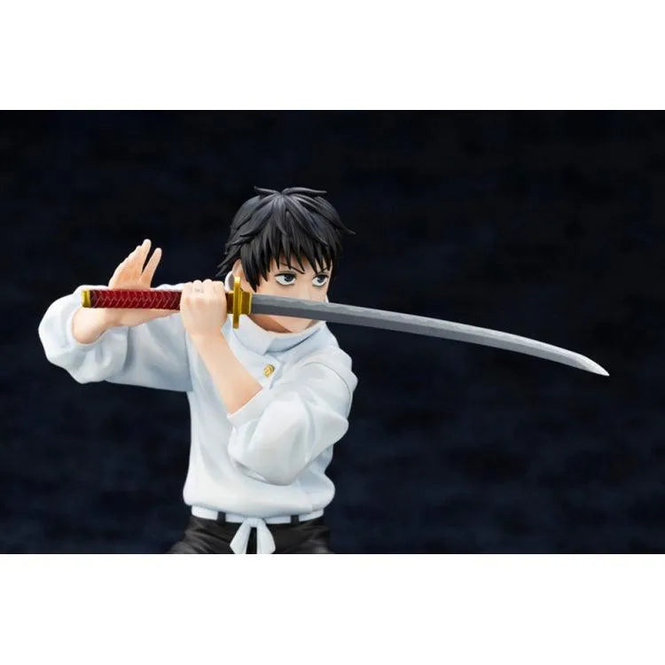 Close-up of Yuta Okkotsu holding katana sword Kotobukiya figure
